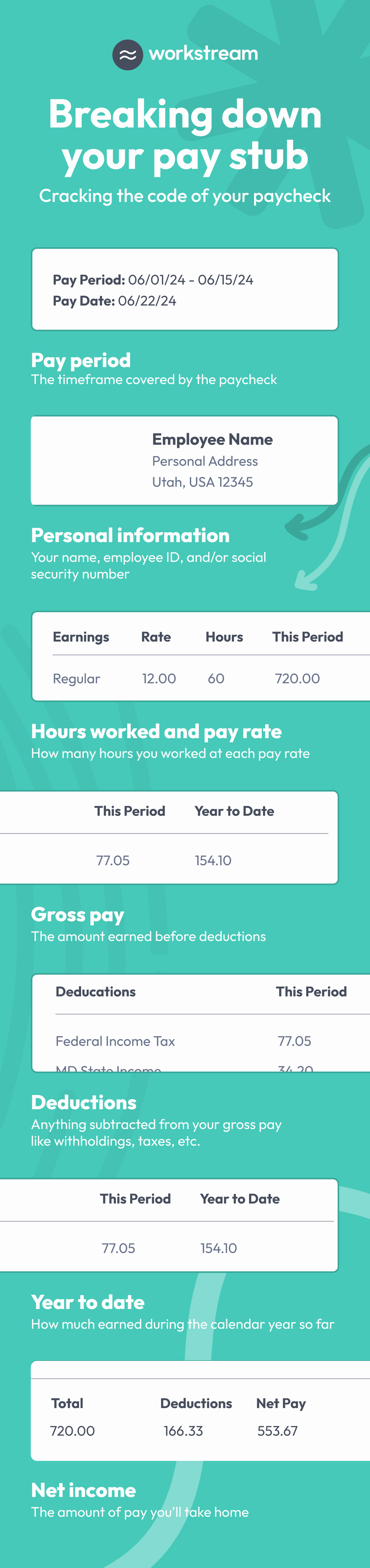 anatomy of paystub infographic