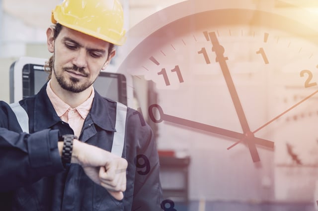 Hourly worker checking the clock