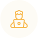 man using computer icon